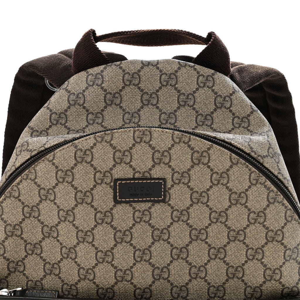 Gucci GG Supreme Monogram Margaux Calfskin Childrens Day Backpack Beige Ebony Cocoa Dark Chocolate