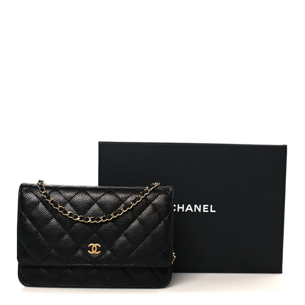 Chanel Caviar Quilted Wallet On Chain WOC Black