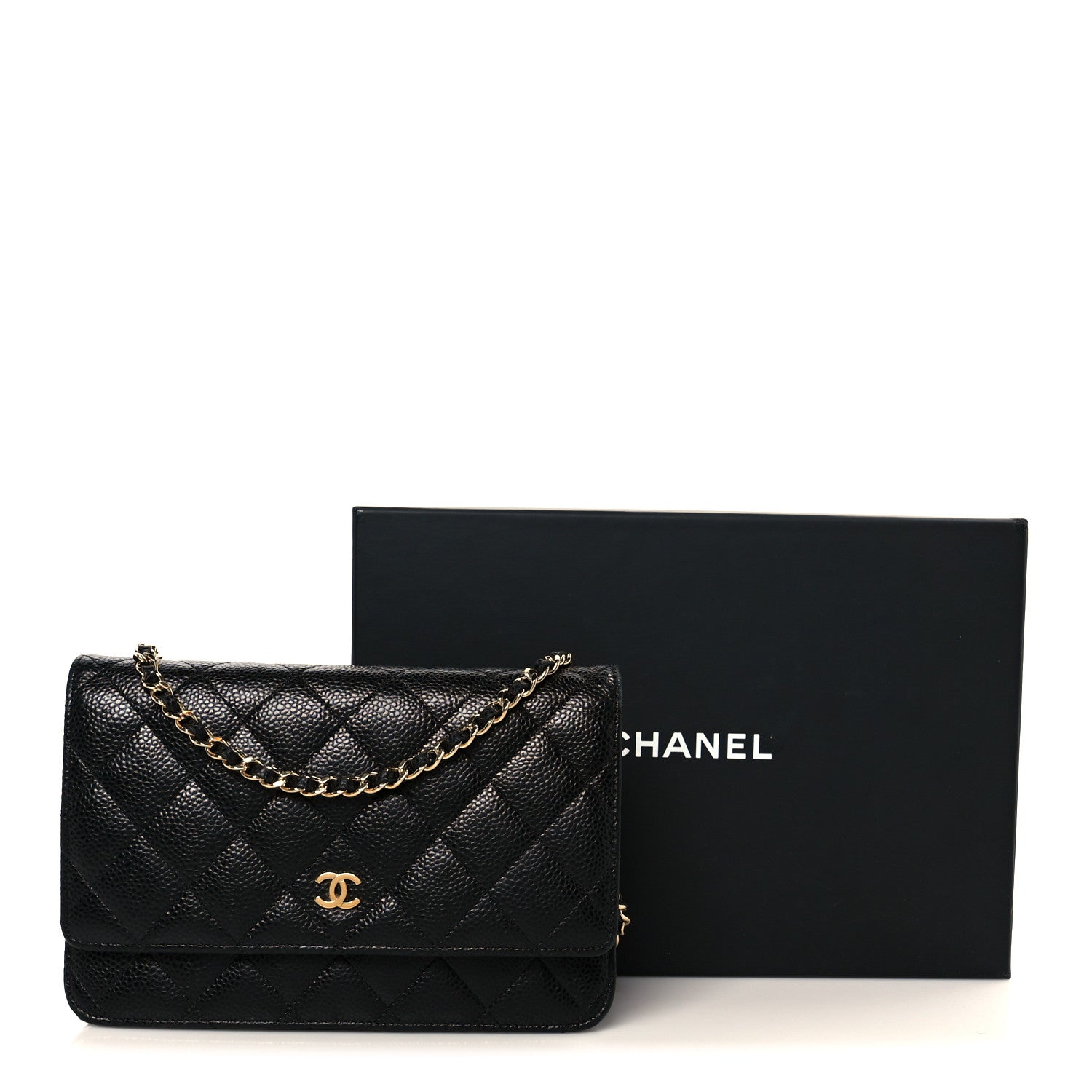 Chanel Caviar Quilted Wallet On Chain WOC Black