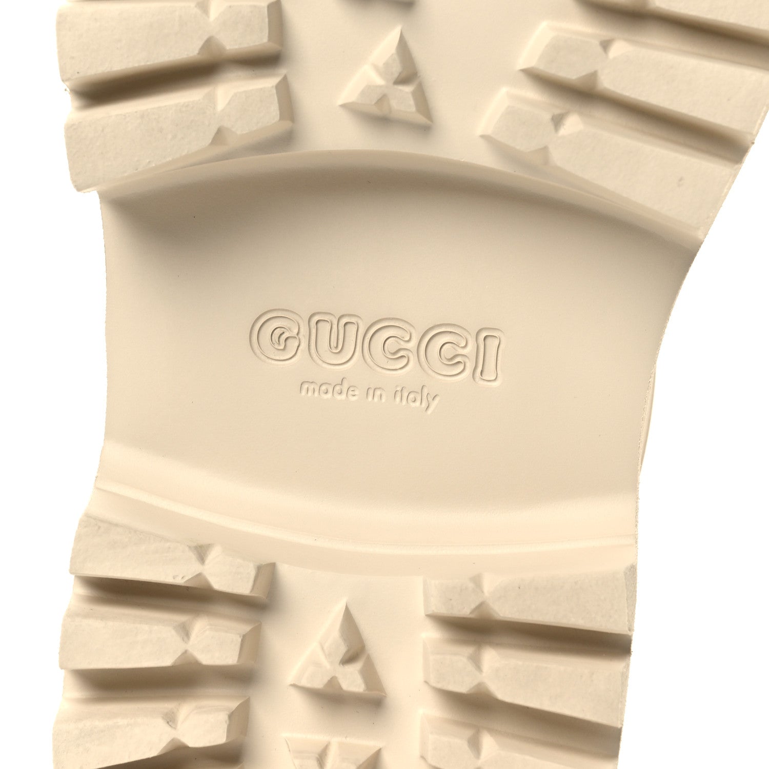 Gucci Rubber Monogram GG Go Through Platform Slide Clogs 38 Mystic White