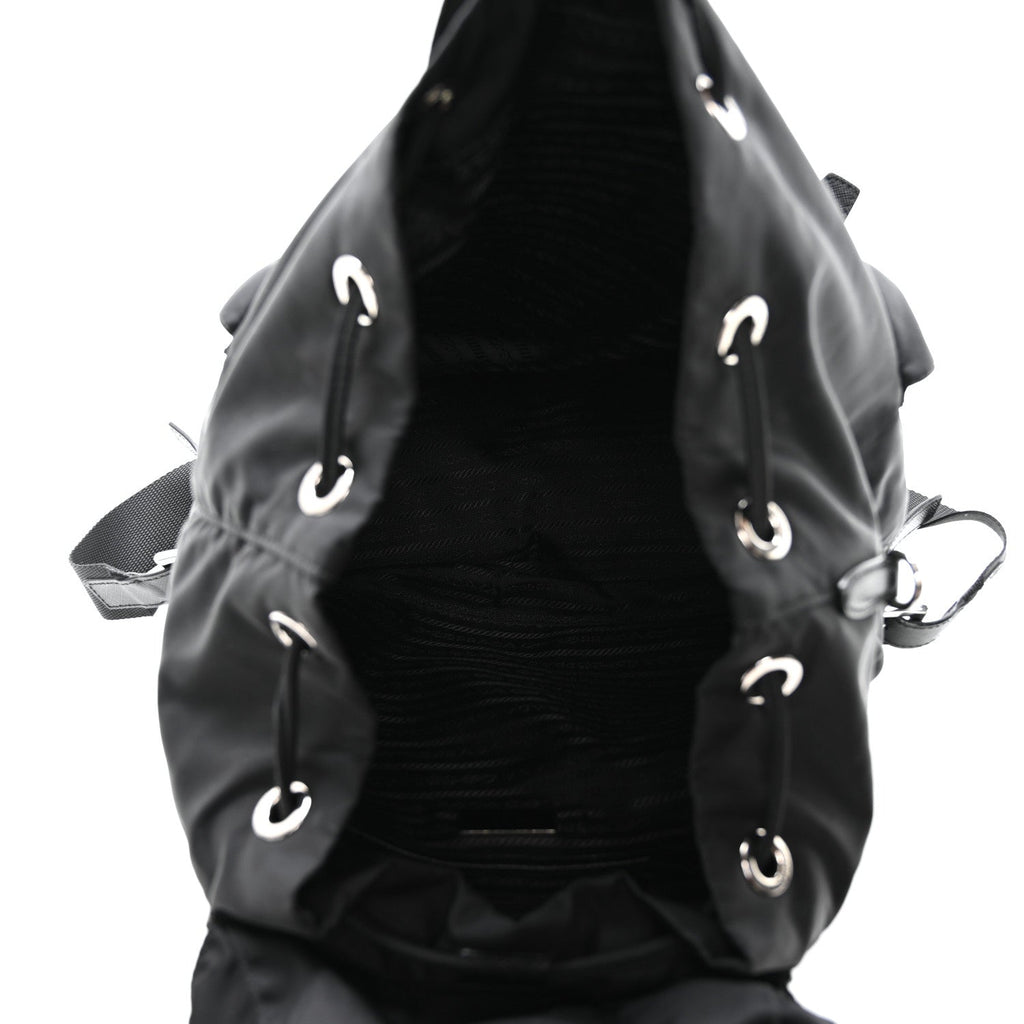 Prada Re-Nylon Vela Saffiano Medium Backpack Black