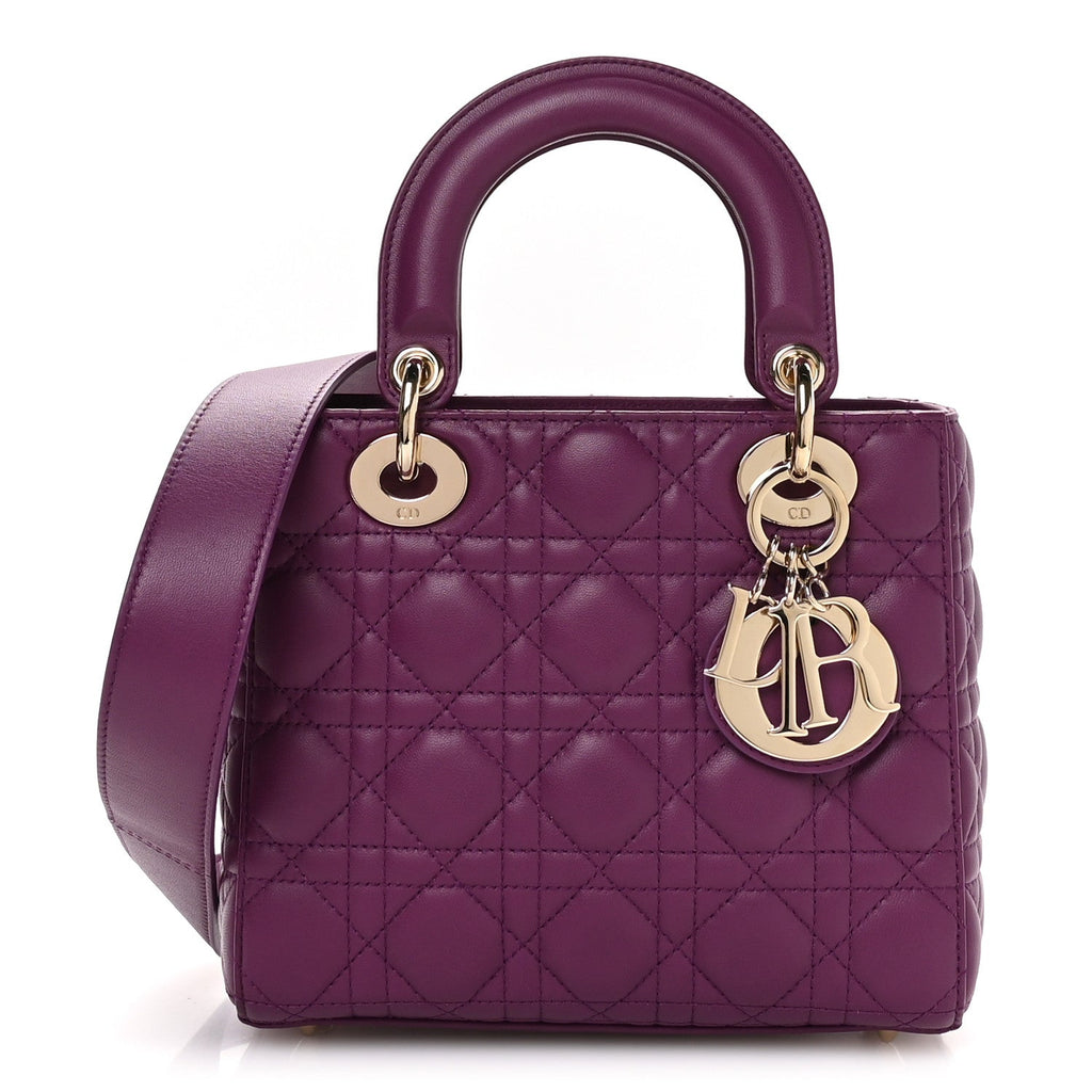 Christian Dior Lambskin Cannage Small My ABCDior Lady Dior Purple