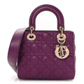 Christian Dior Lambskin Cannage Small My ABCDior Lady Dior Purple