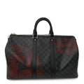 Louis Vuitton Damier Graphite Rope Keepall Bandouliere 45 Red