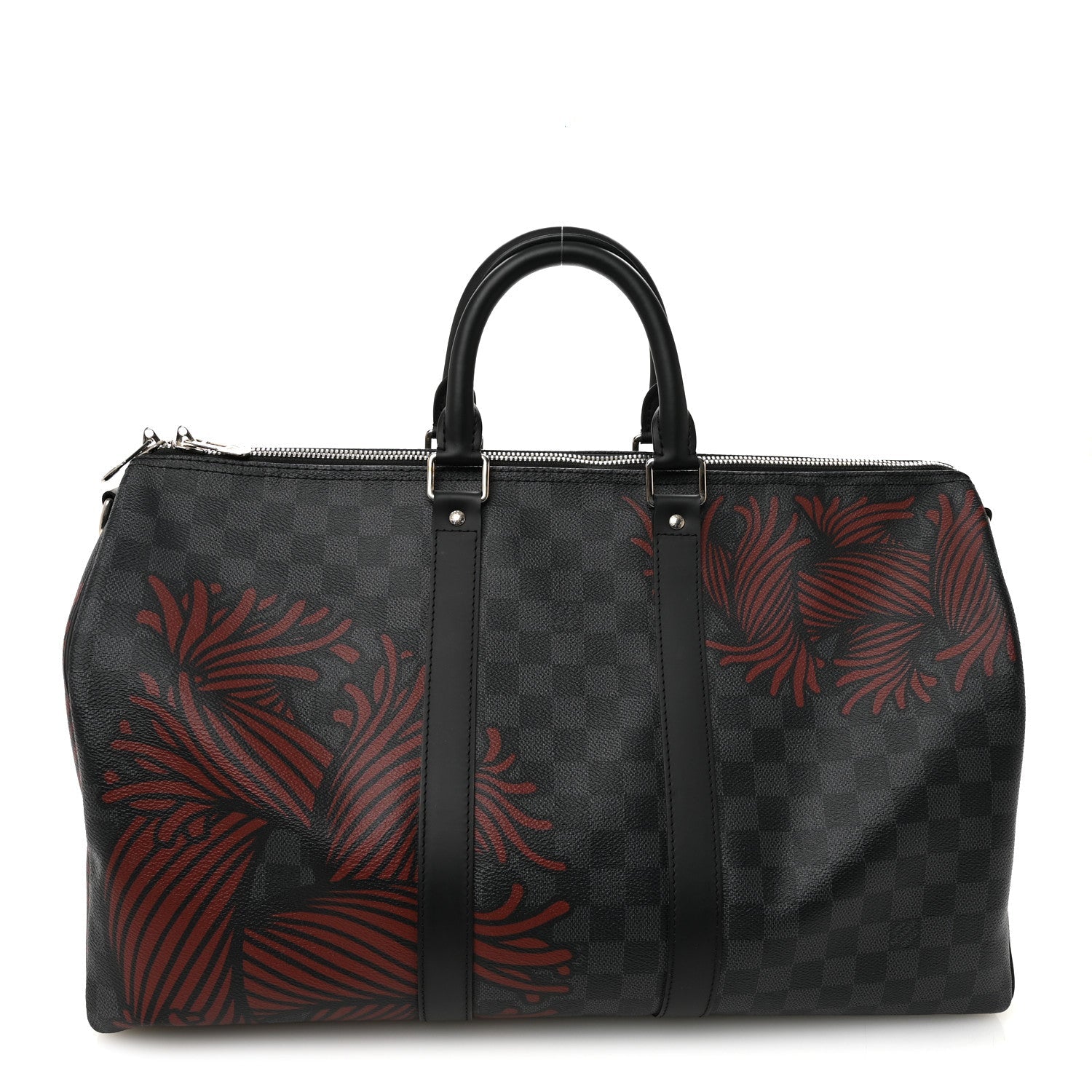 Louis Vuitton Damier Graphite Rope Keepall Bandouliere 45 Red