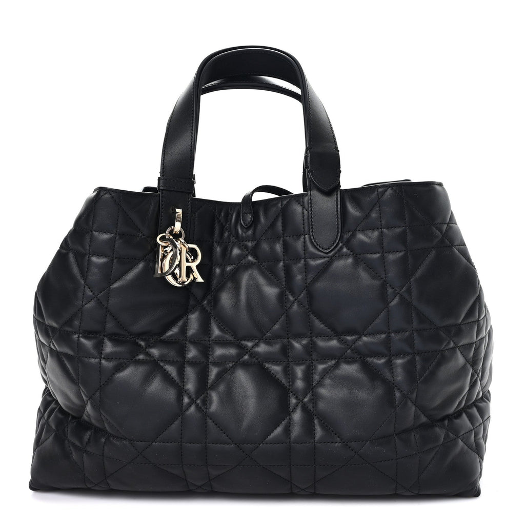 Christian Dior Calfskin Macrocannage Large Toujours Black
