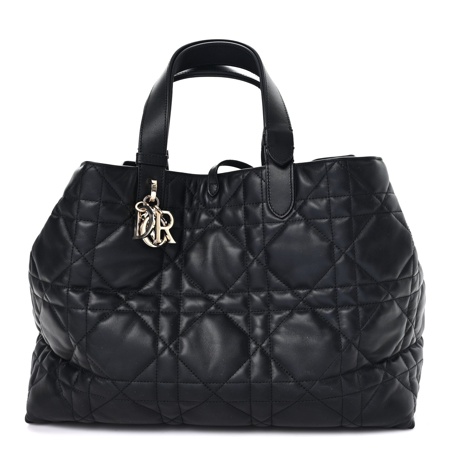 Christian Dior Calfskin Macrocannage Large Toujours Black