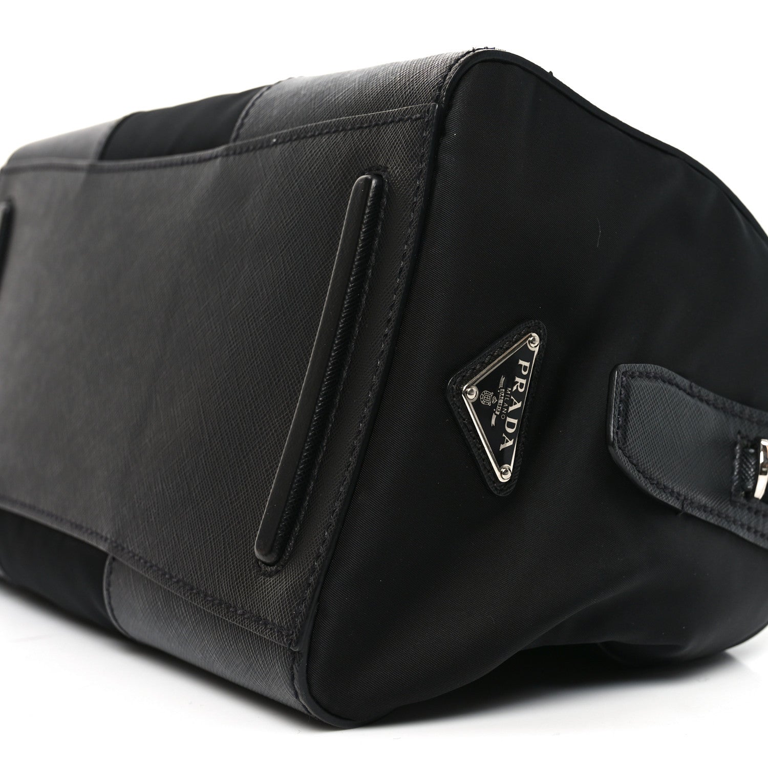 Prada Nylon Saffiano Top Handle Bag Black