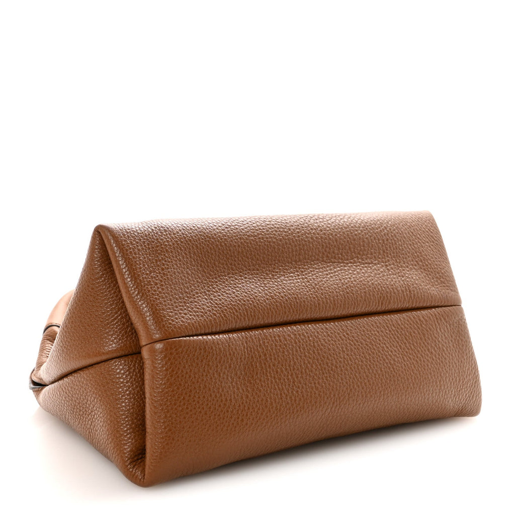 Gucci Grained Calfskin Softbit Medium Shoulder Bag Brown