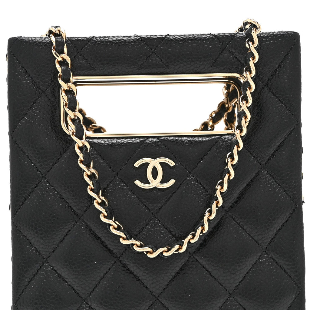 Chanel Caviar Quilted Evening Box Bag Black