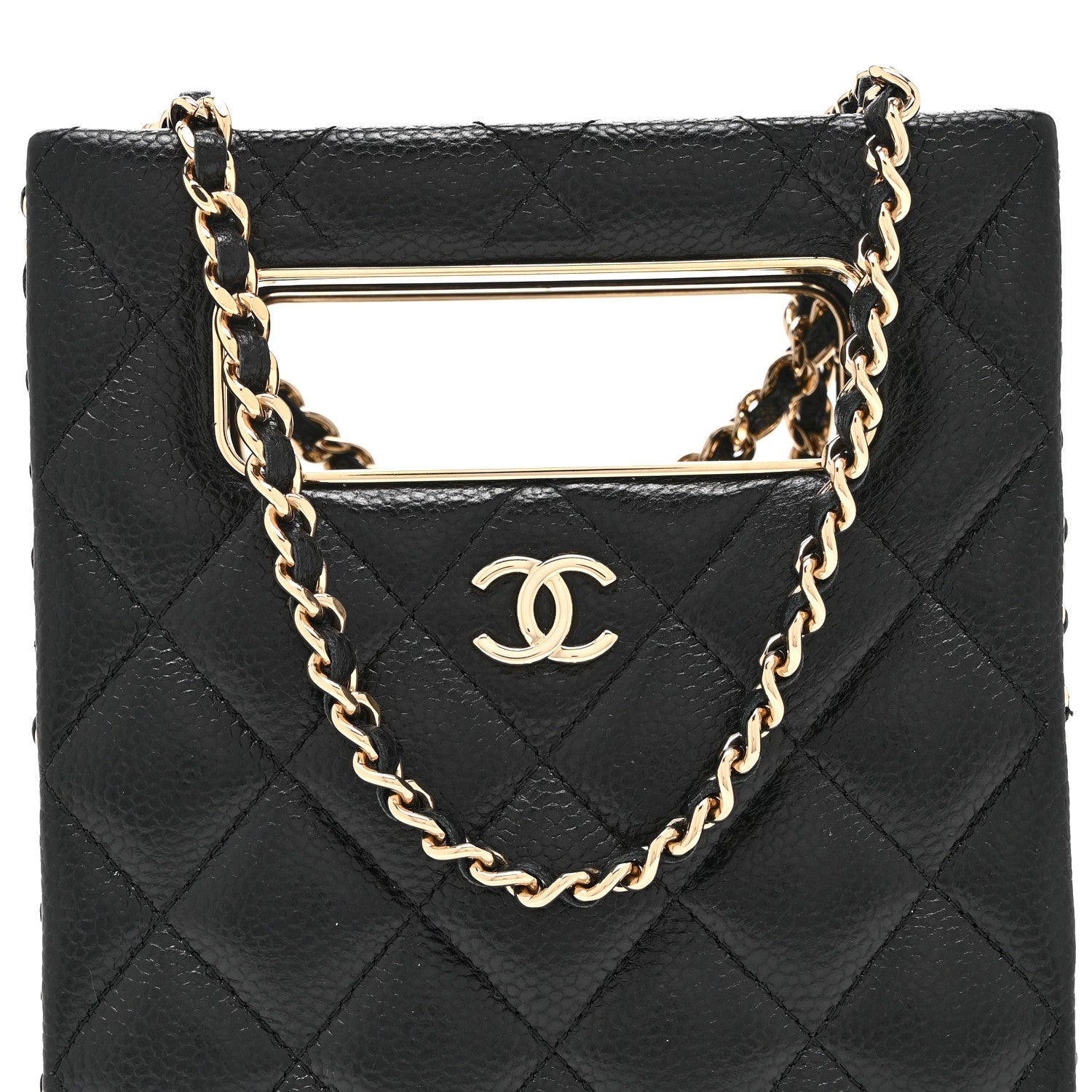 Chanel Caviar Quilted Evening Box Bag Black