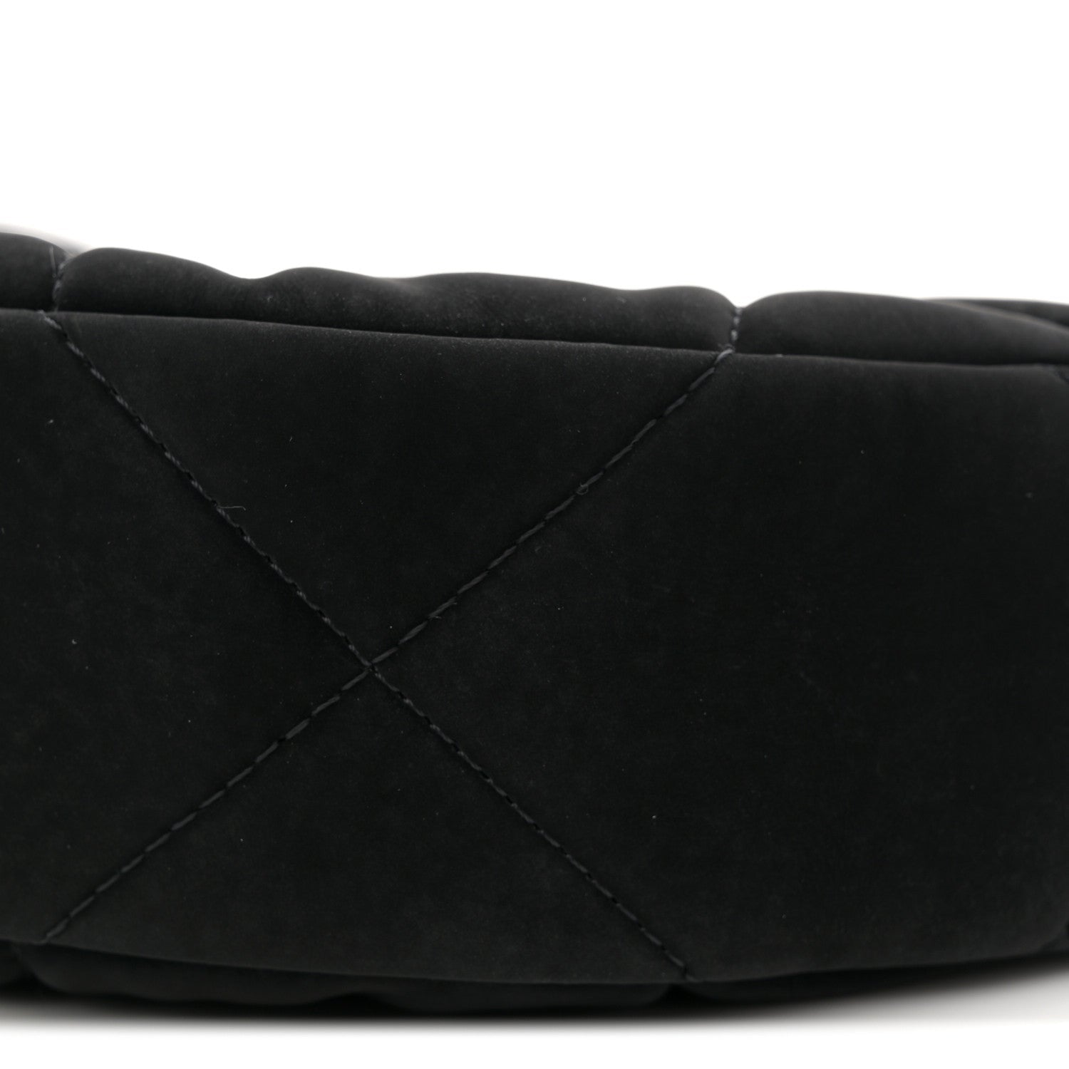 Chanel Velvet Effect Nylon Shiny Crumpled Calfskin Coco Neige Quilted Clutch With Chain Black