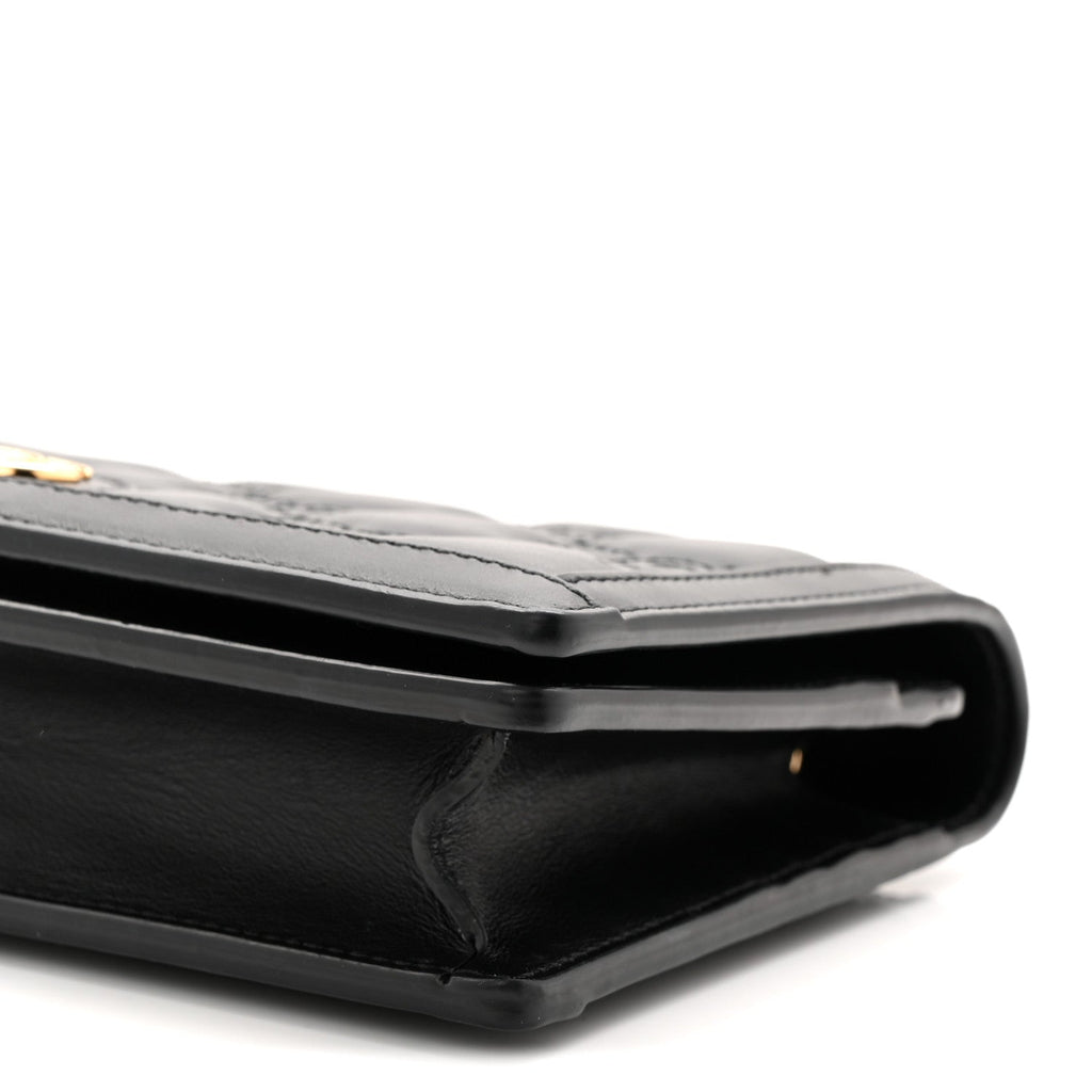 Gucci Calfskin GG Matelasse Chain Wallet Black