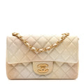 Chanel Metallic Goatskin Quilted Mini Rectangular Flap Gold