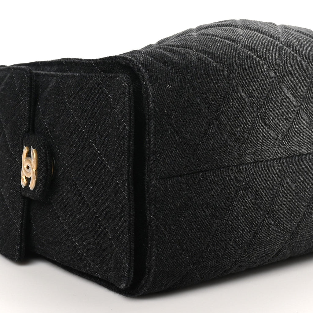 Chanel Washed Denim Quilted Small Chanel 25 Handbag Black