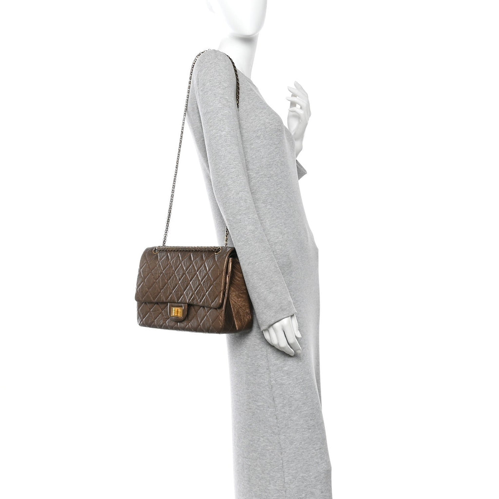 Chanel Metallic Aged Calfskin Quilted 2.55 Reissue 226 Flap Bronze
