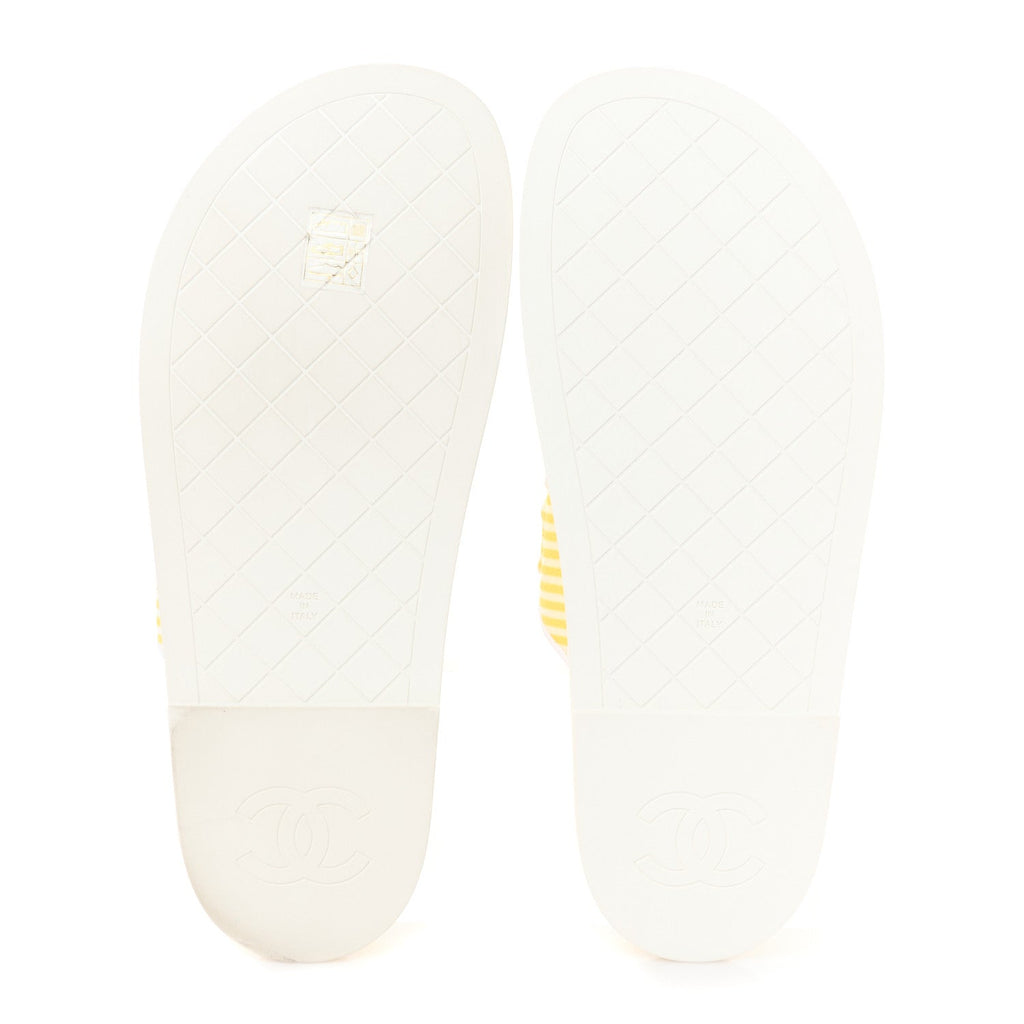 Printed Calfskin Velcro Dad Flat Mules 40 White Yellow