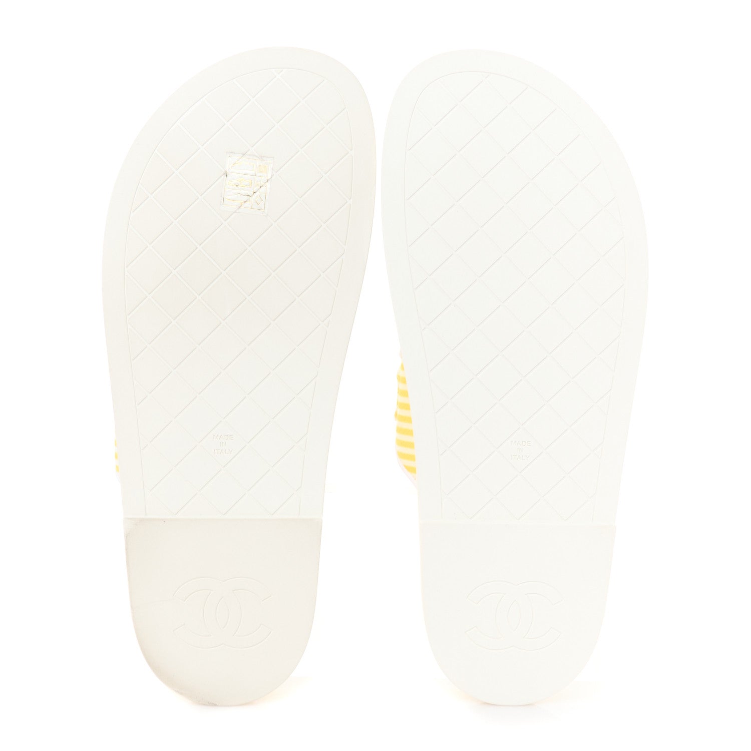 Printed Calfskin Velcro Dad Flat Mules 40 White Yellow