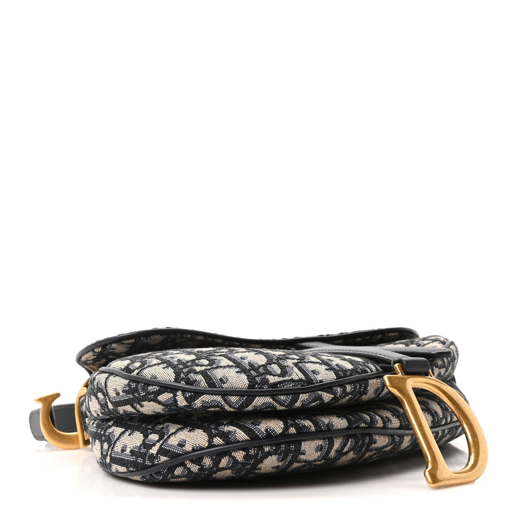 Christian Dior Oblique Saddle Bag Blue