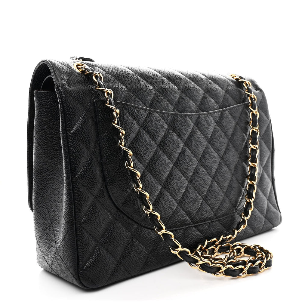 Chanel Caviar Quilted Maxi Double Flap Black