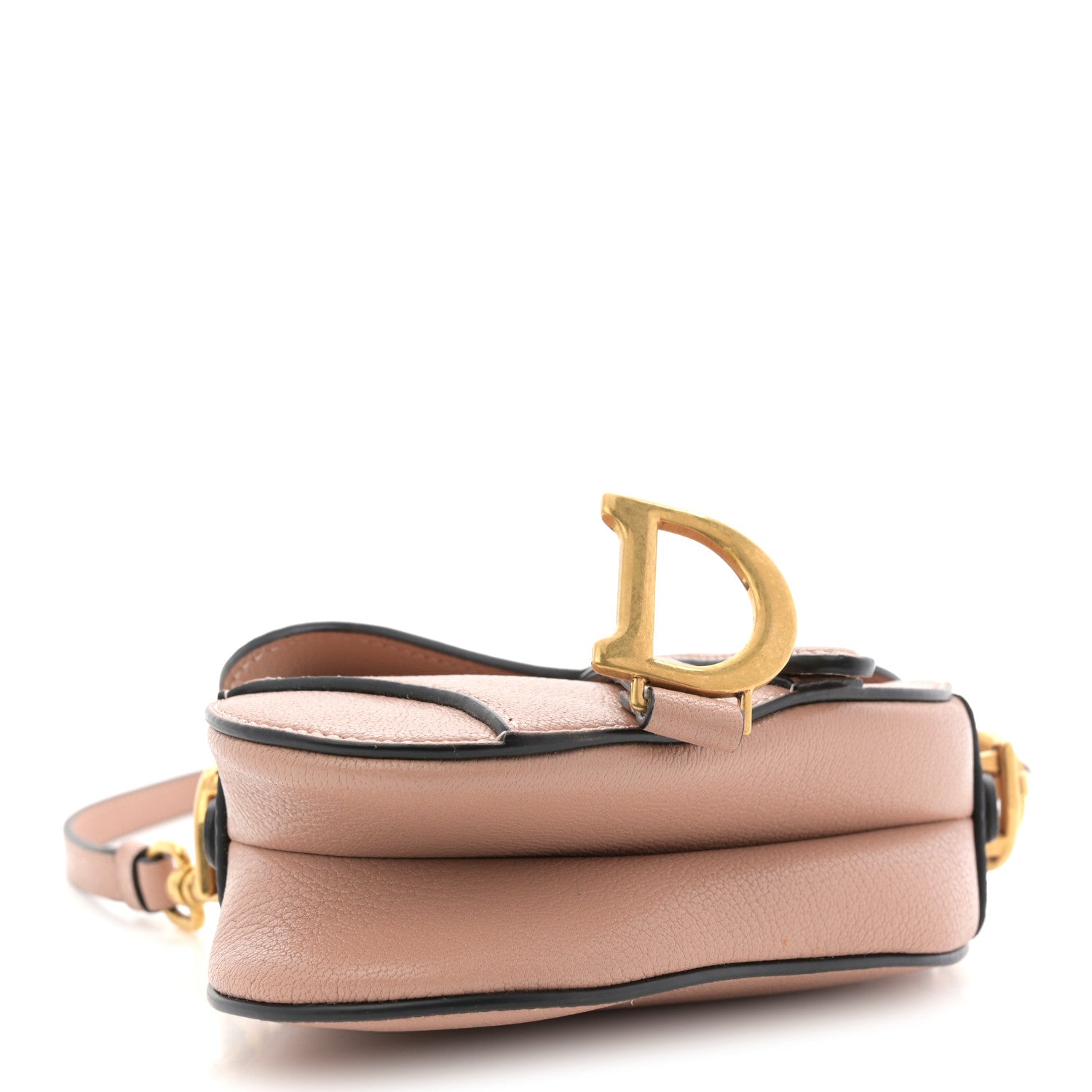 Christian Dior Goatskin Micro Saddle Bag Rose Des Vent