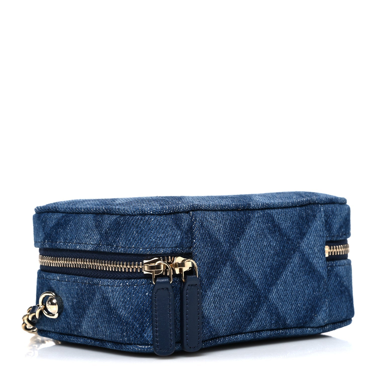 Chanel Printed Denim CC Camera Case Blue