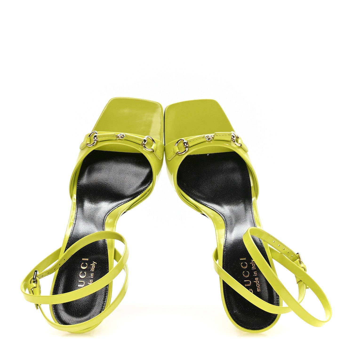Gucci Regent Calfskin Horsebit Selene 85mm Slingback Sandals 39 Firefly