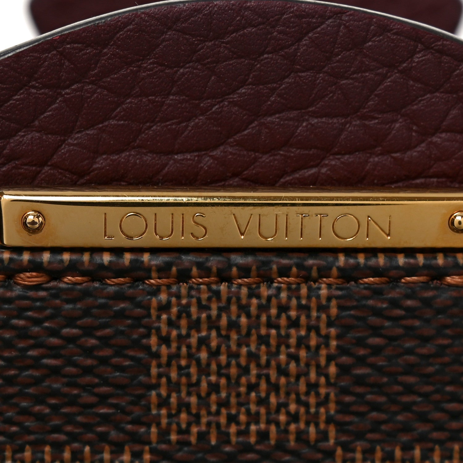Louis Vuitton Damier Ebene Cuir Taurillon Brittany Bordeaux