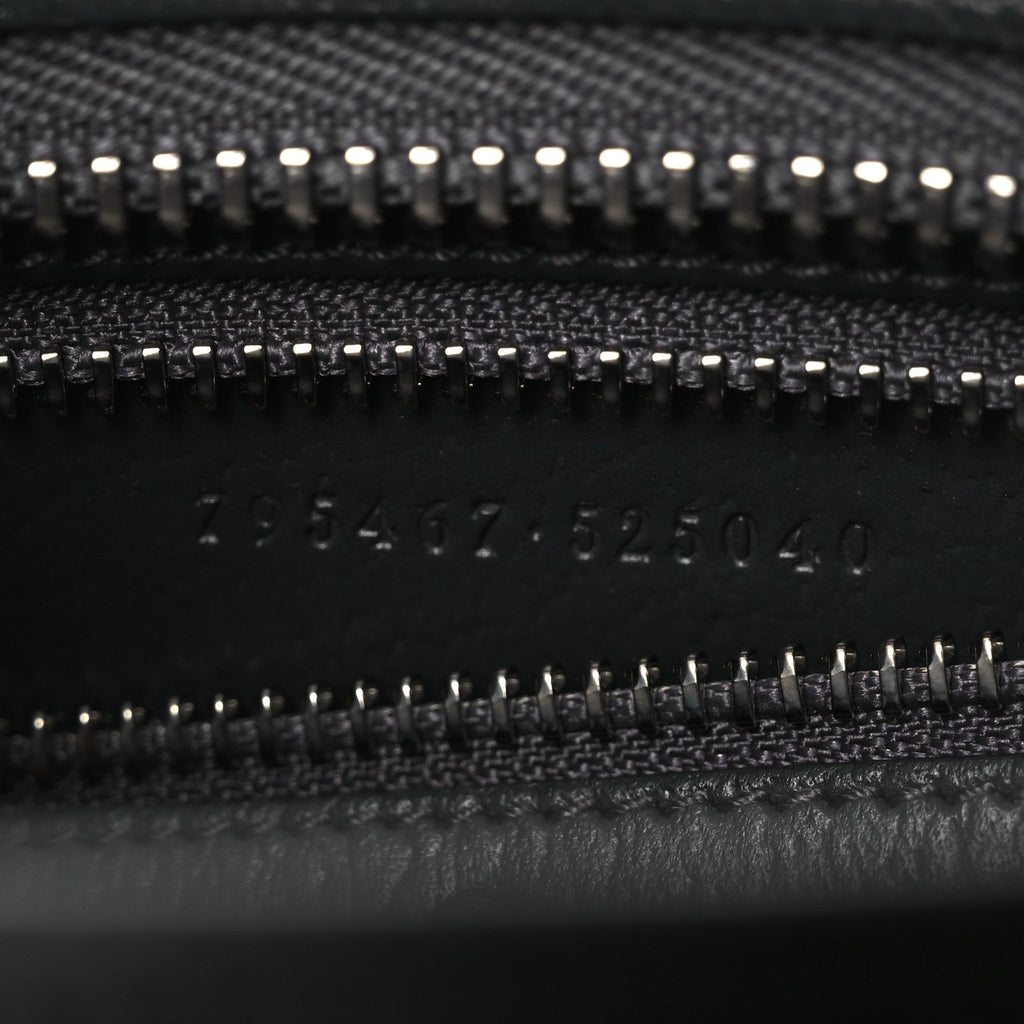 Gucci GG Supreme Monogram Textured Dollar Calfskin Web Small Ophidia Shoulder Bag Grey Black Graphite Grey