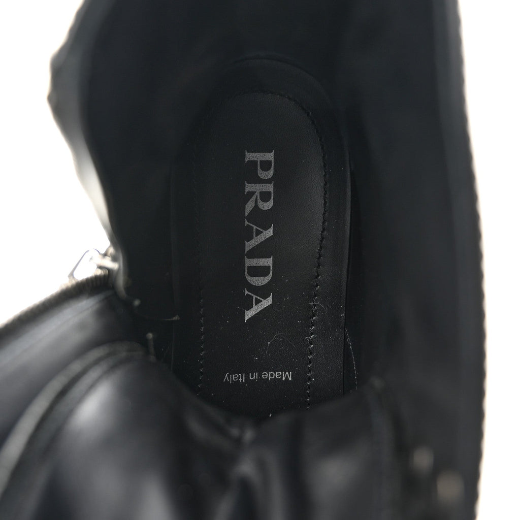 Prada Spazzolato Chocolate 50mm Combat Boots 36.5 Black