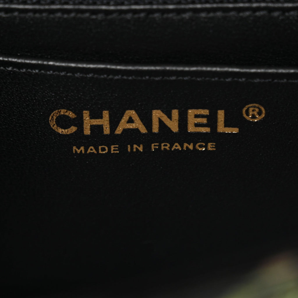 Chanel Calfskin Crocodile Embossed Graffiti 2.55 Mini Cocodile Reissue Flap Black Pink
