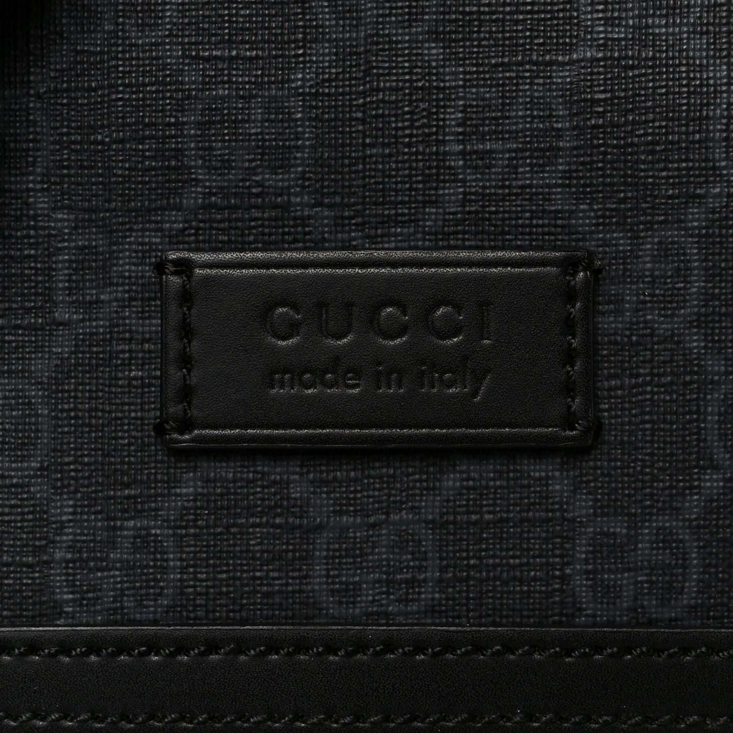 Gucci GG Supreme Monogram Appia Calfskin Web Flat Messenger Bag Black Grey