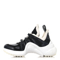 Louis Vuitton Calfskin Technical Nylon Damier Graphite LV Archlight Sneakers 36 Black White