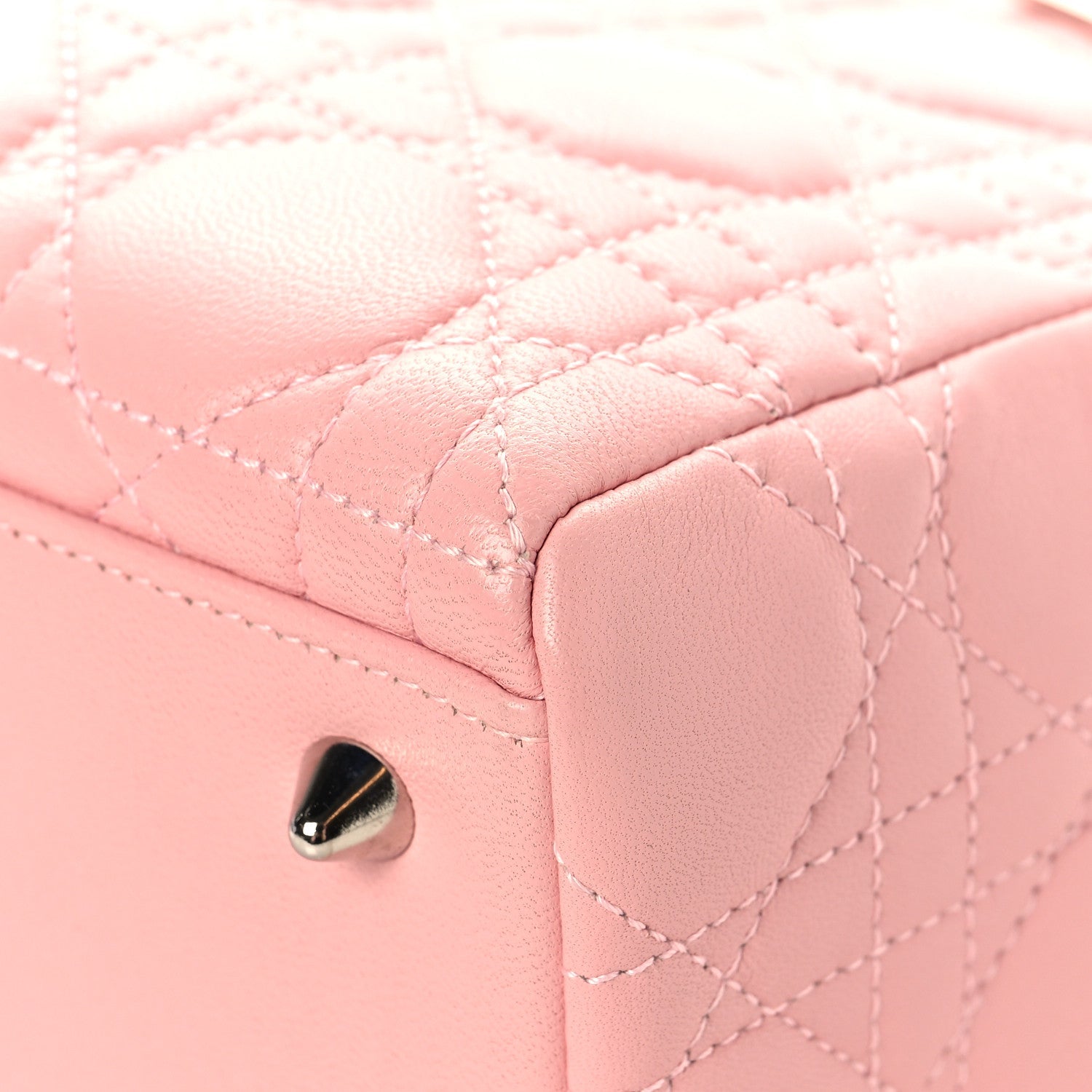 Christian Dior Lambskin Cannage Medium Lady Dior Light Pink