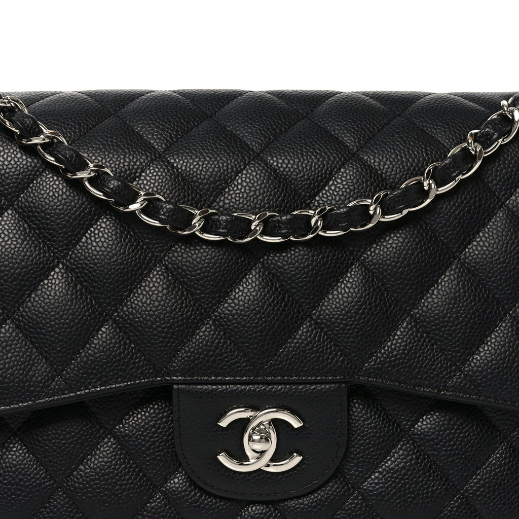 Chanel Caviar Quilted Jumbo Double Flap Black