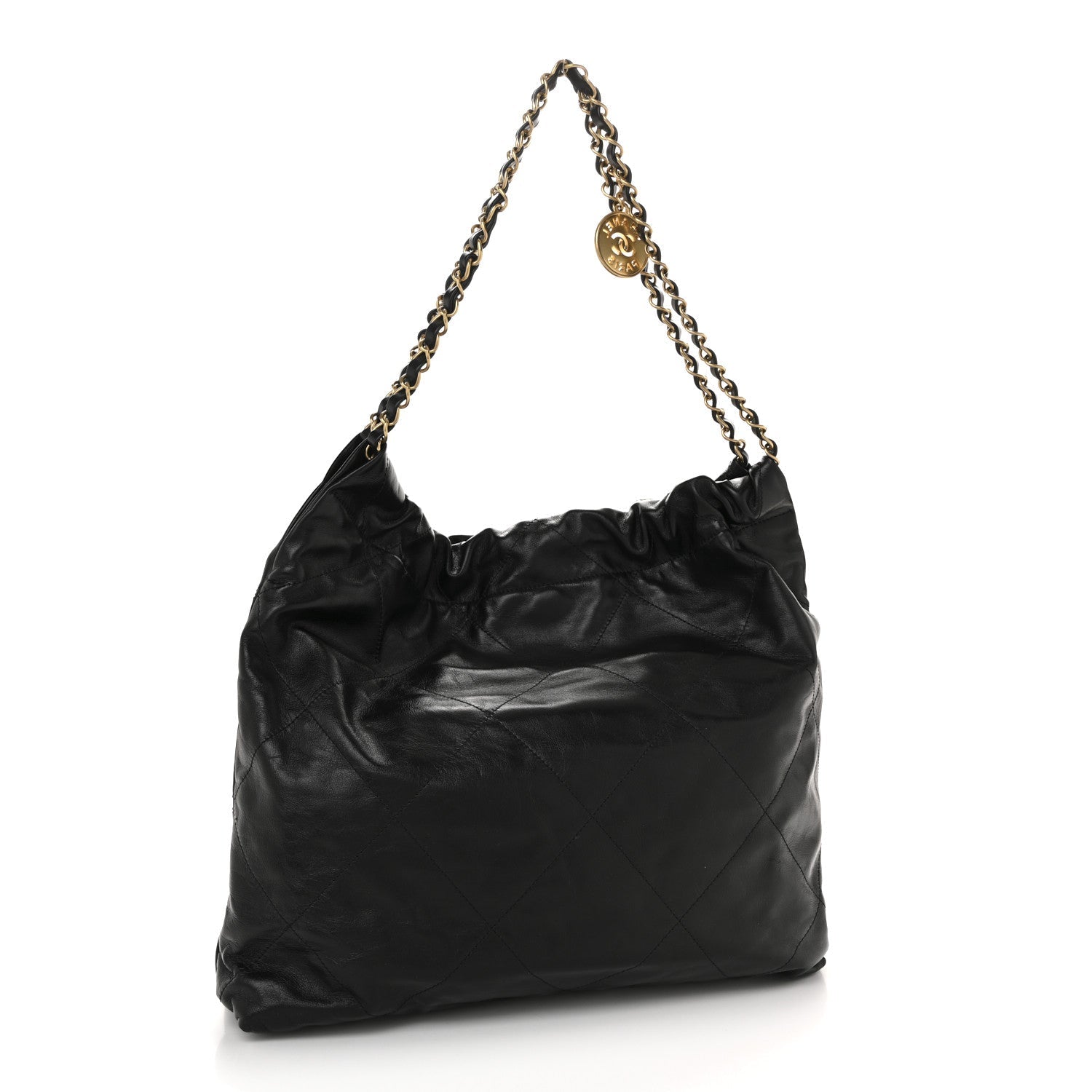 Chanel Shiny Calfskin Quilted Chanel 22 Black
