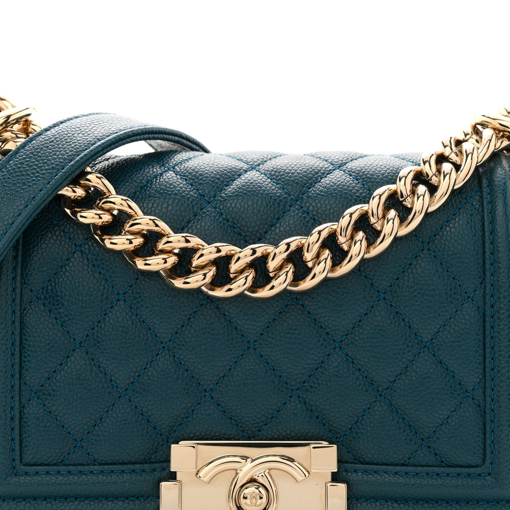 Chanel Caviar Quilted Small Boy Flap Dark Blue