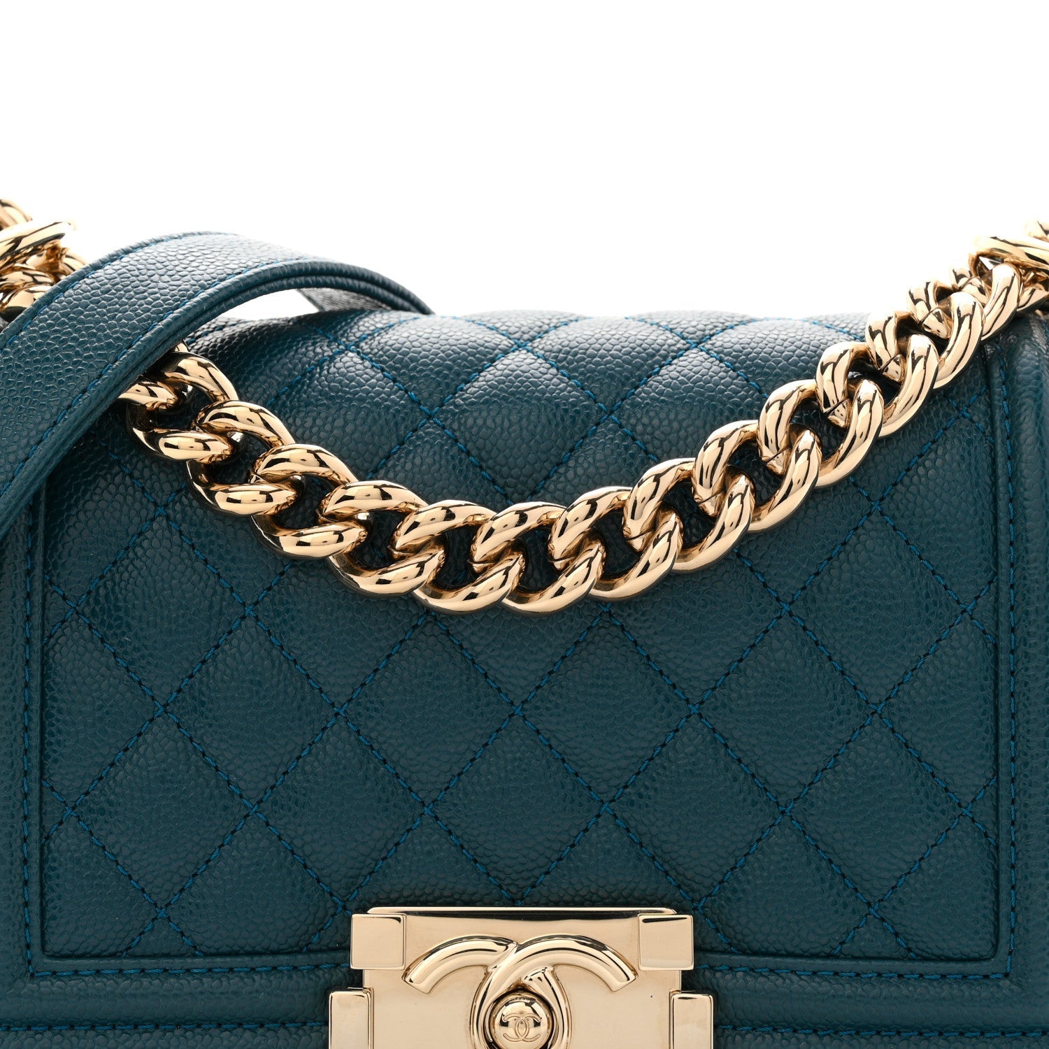 Chanel Caviar Quilted Small Boy Flap Dark Blue