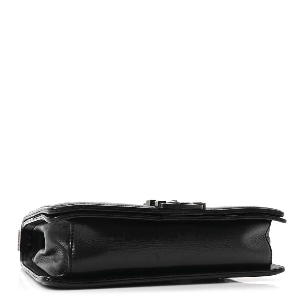 Chanel Calfskin Crystal Embossed Medium Boy Flap Black