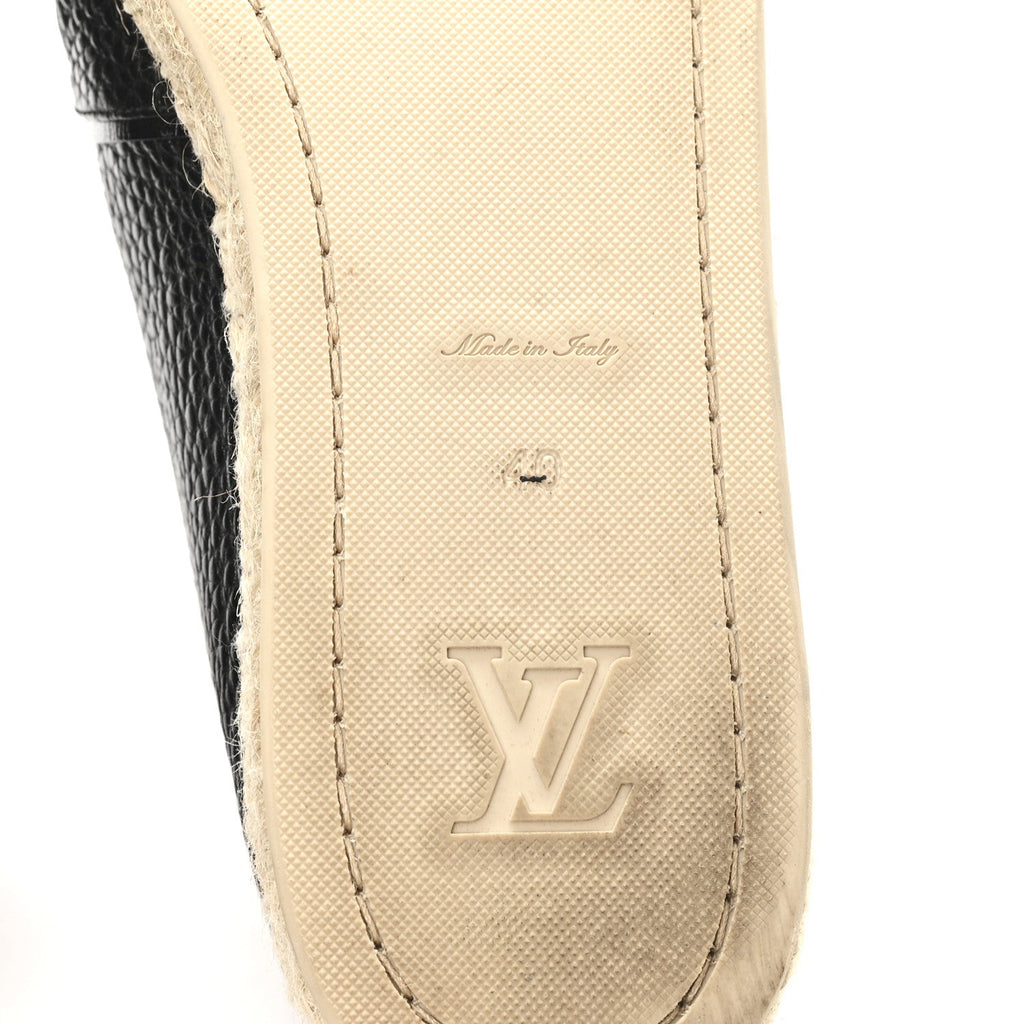 Louis Vuitton Calfskin Tropical Bloom Espadrille Flat 40 Black