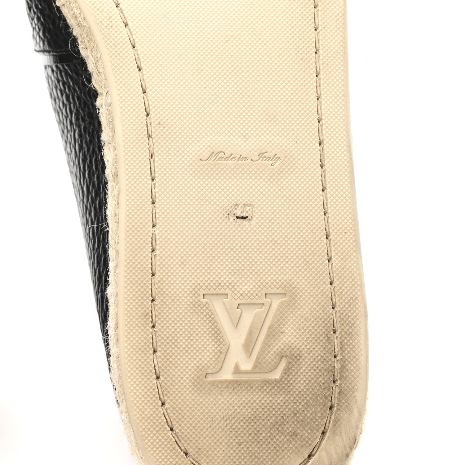 Louis Vuitton Calfskin Tropical Bloom Espadrille Flat 40 Black