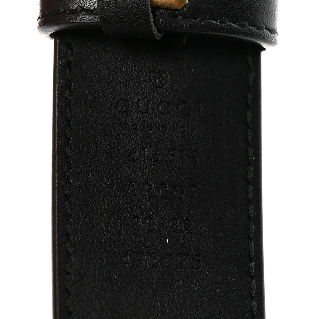 Gucci Calfskin Double G 30mm Belt 80 32 Black