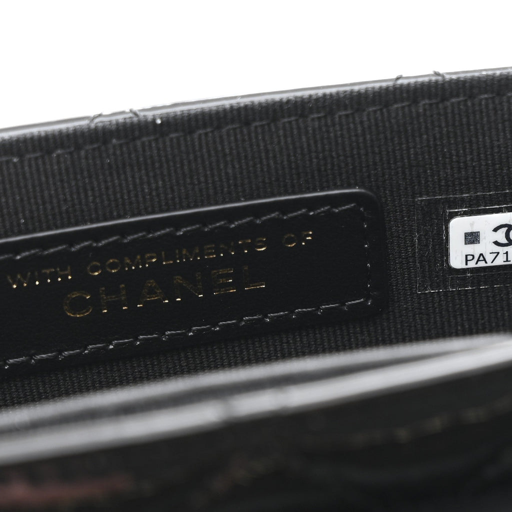Chanel Patent Calfskin Quilted Mini Clutch Black
