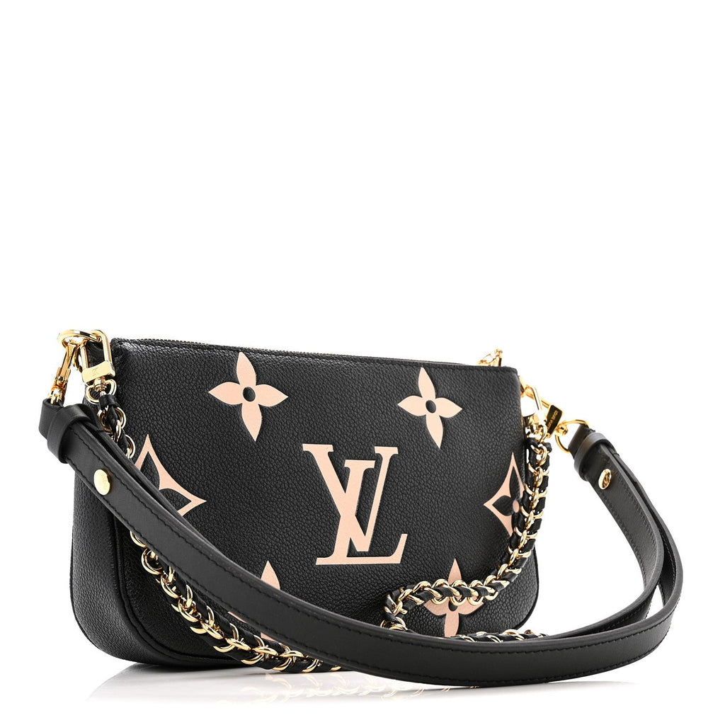 Louis Vuitton Empreinte Monogram Giant Multi Pochette Accessories Black Beige
