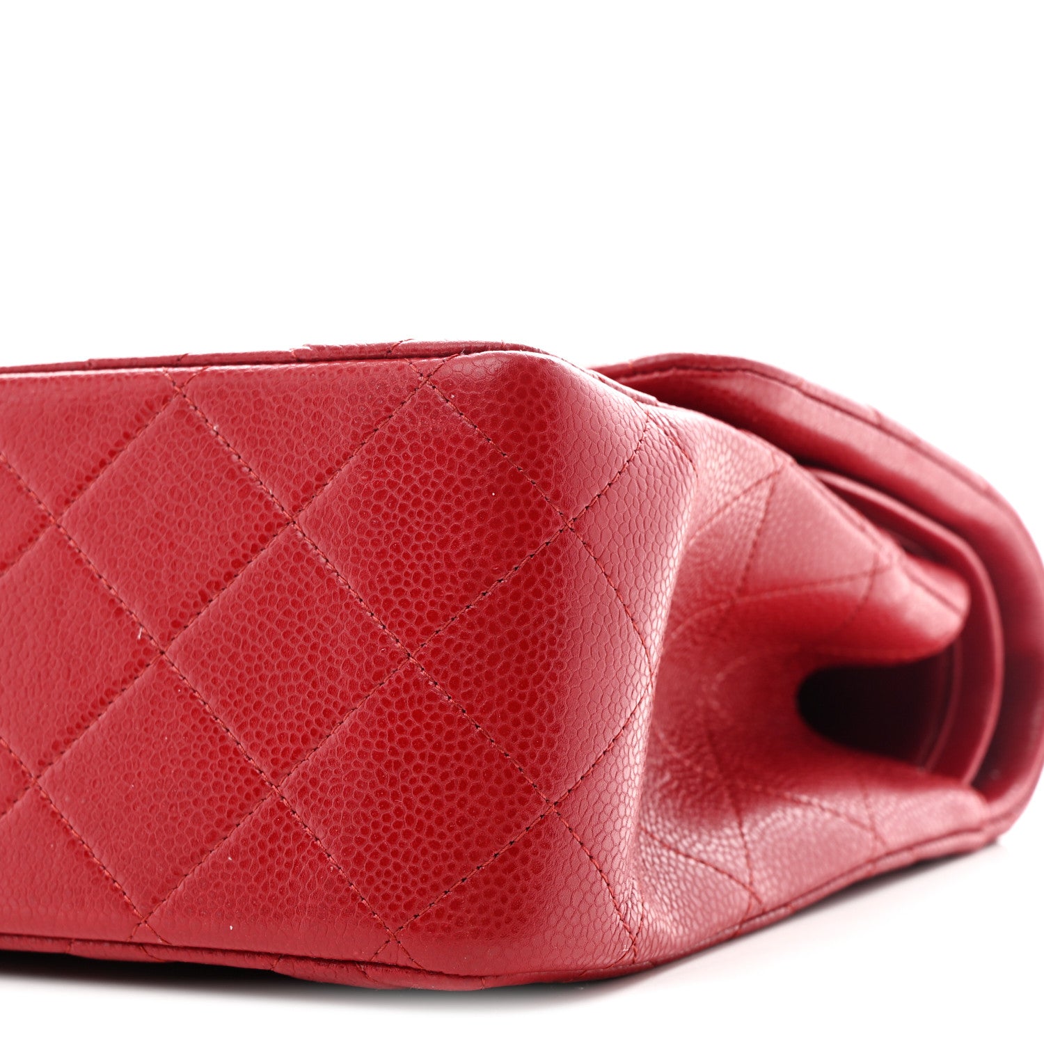 Chanel Caviar Quilted Jumbo Double Flap Red