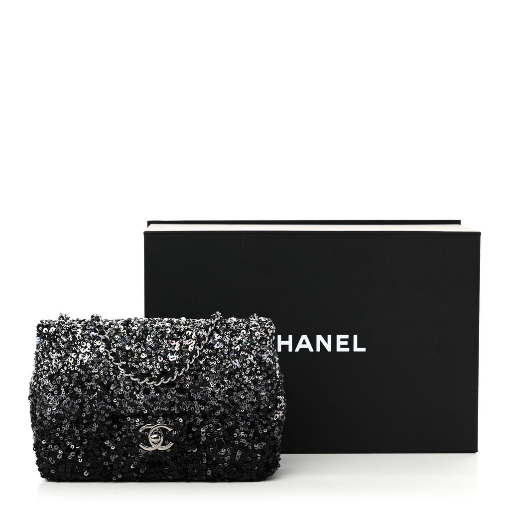 Chanel Shaded Sequins Mini Flap Black