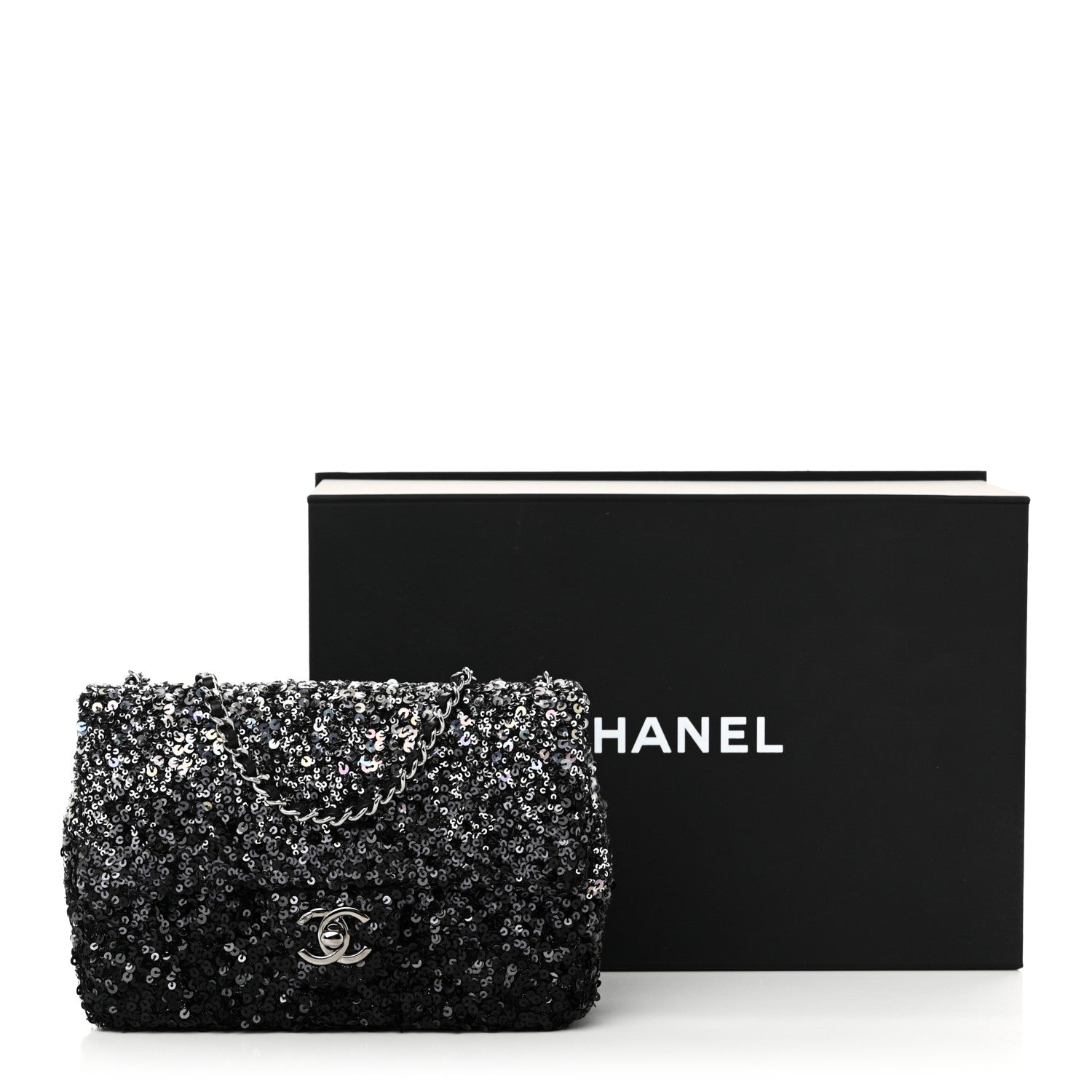 Chanel Shaded Sequins Mini Flap Black