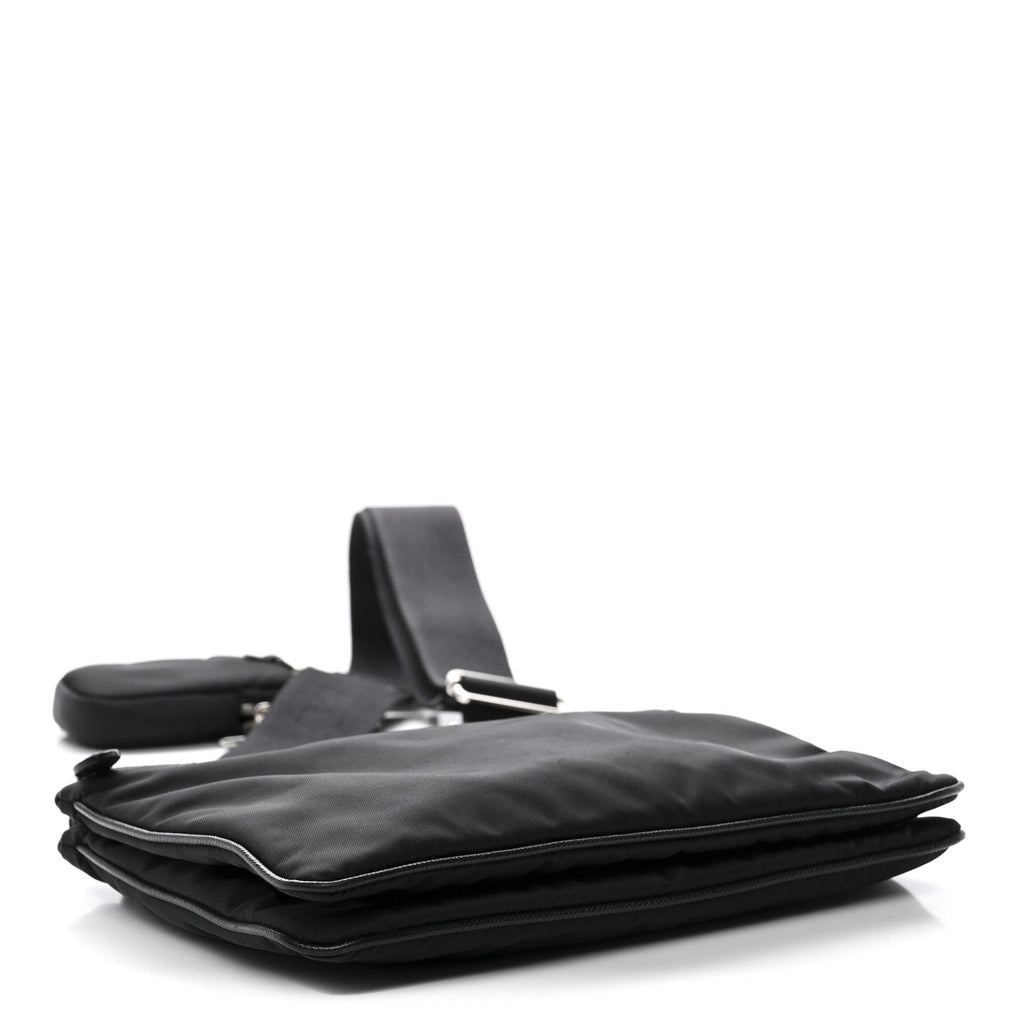 Prada Re-Nylon Saffiano Re-Edition 2000 Double Zip Crossbody Bag Black