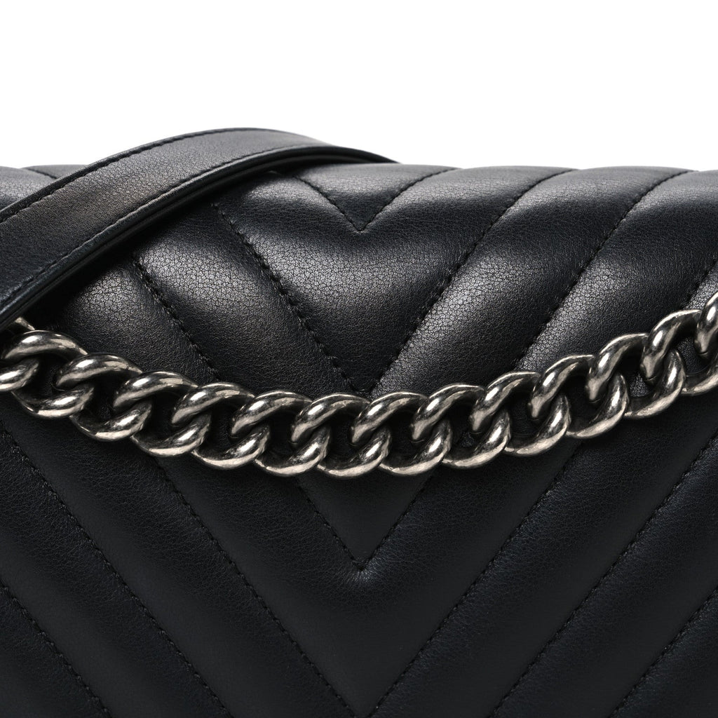 Chanel Lambskin Chevron Quilted New Medium Boy Flap Black