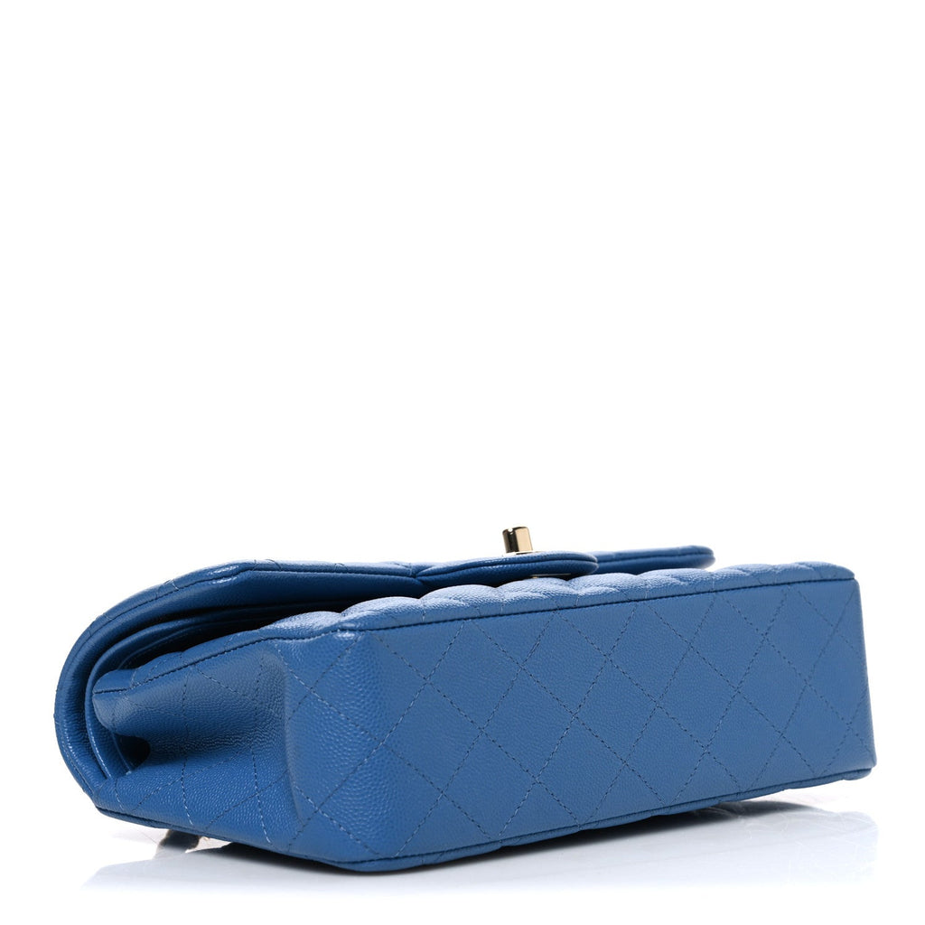 Chanel Caviar Quilted Medium Double Flap Blue